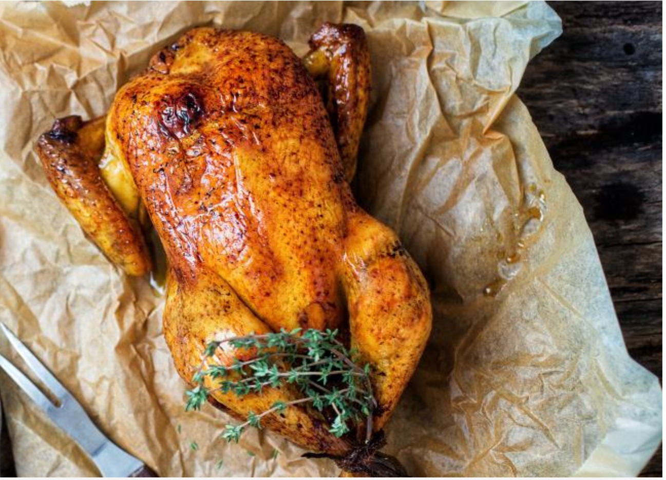 PIMIENTOS ASADOS AL HORNO y POLLO ASADO